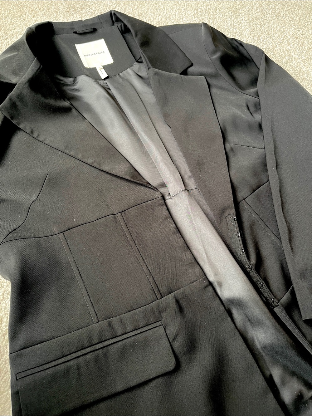 Avec Les Filles Black Corset Blazer
